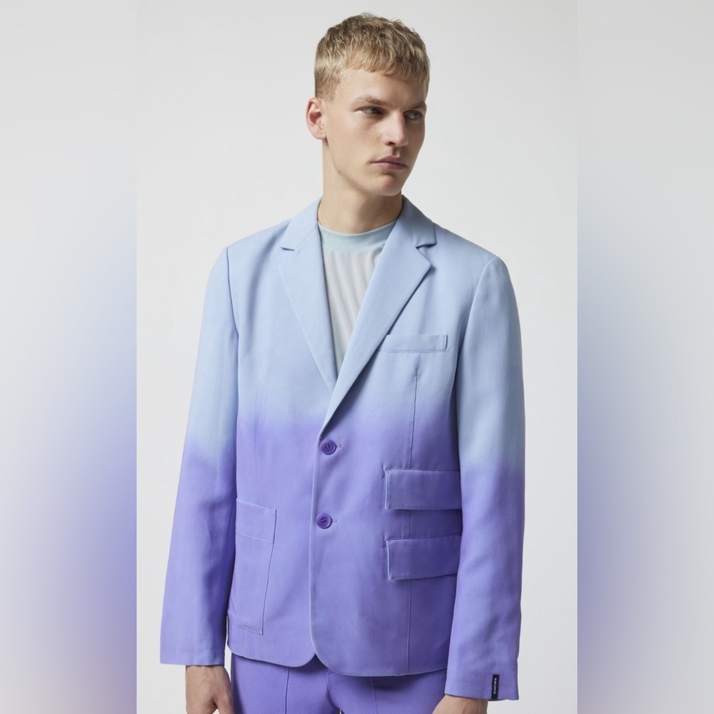 Bobblehaus UO Exclusive Ombré Tencel Twill Blazer - nwt - size large - unique - Picture 3 of 16
